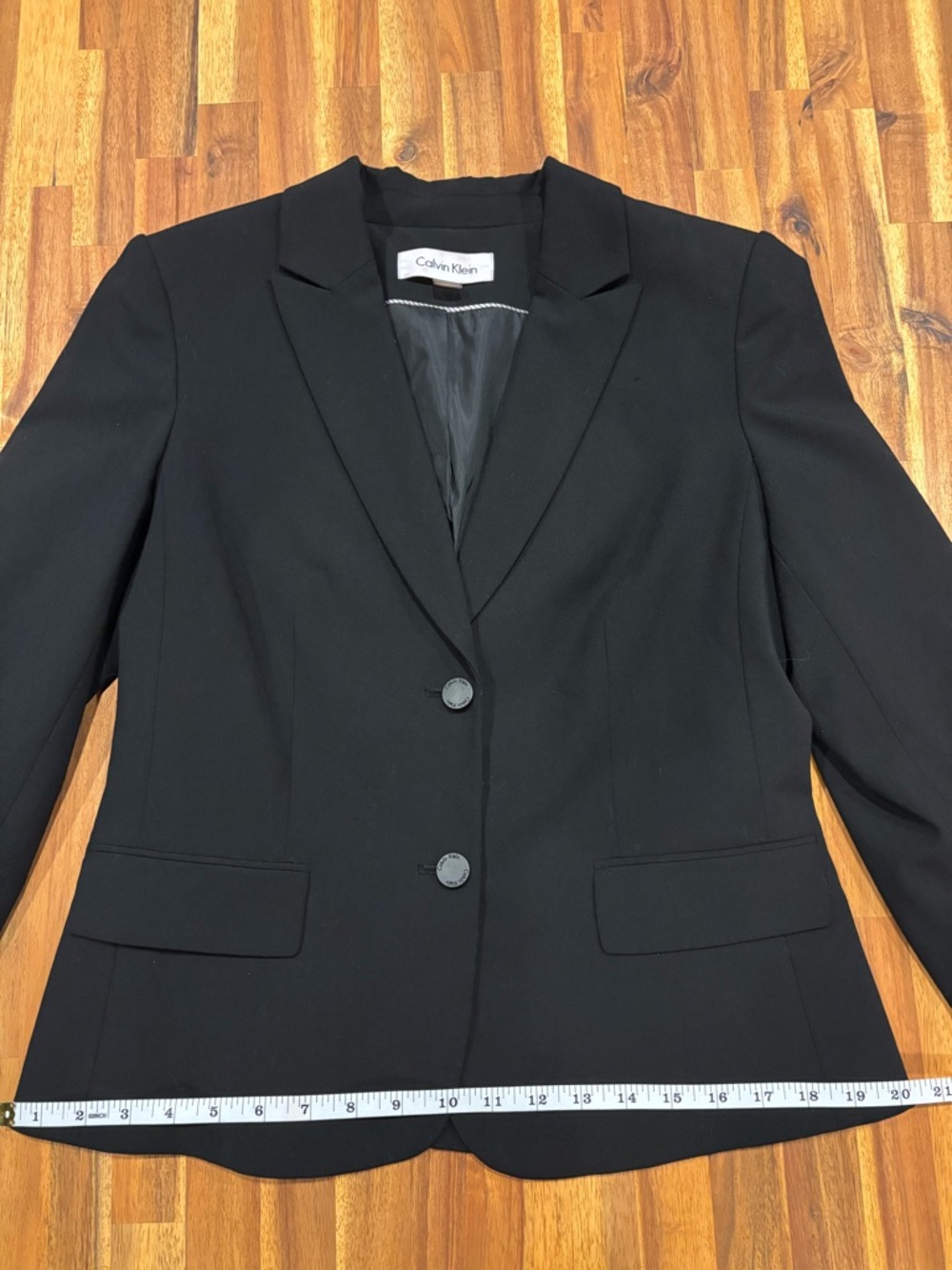 Calvin Klein Black Two-Button Tailored Blazer Career Jacket Women’s 8 - Picture 10 of 13